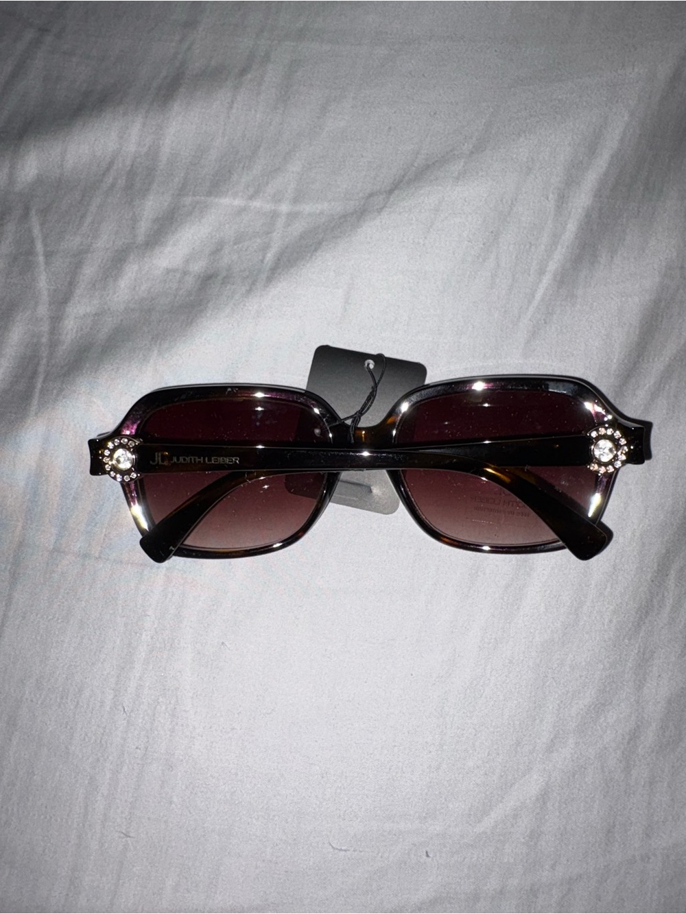 Judith Leiber Women's Tortoiseshell Sunglasses with Crystal Accents - Brown